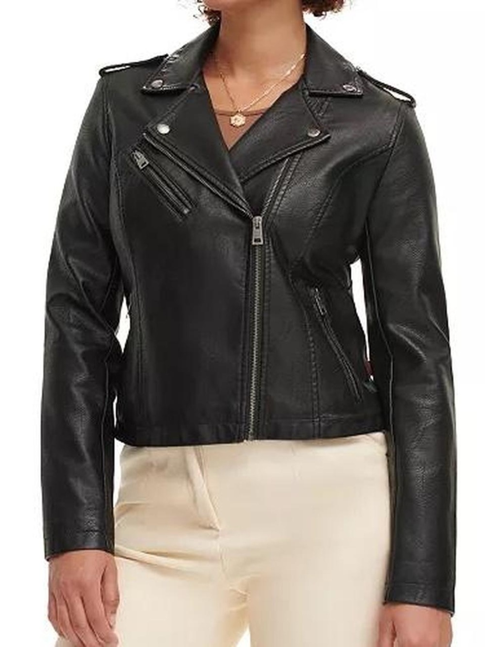 Levi’s Black Faux Leather Moto Jacket - Women